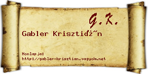 Gabler Krisztián névjegykártya
